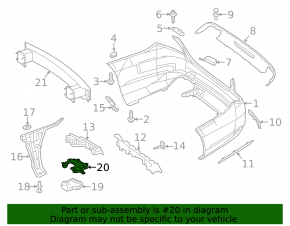 Left muffler tip bracket Mercedes S-class W222 14-20