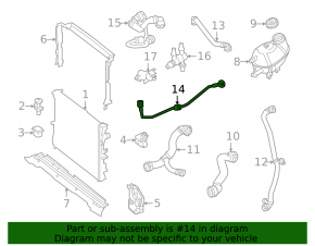 Coolant pipe to the return tank of the Mercedes GLC 16-22