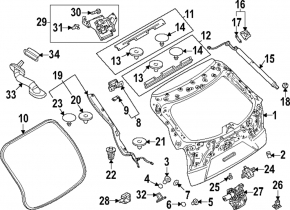 Left tailgate shock absorber for Mazda CX-30 20-23 electric