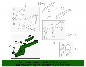 Rear left card for Ford Mustang mk6 15-23 convertible