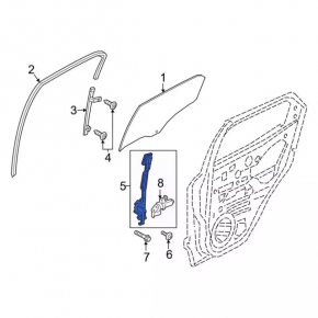 Window lifter with motor front left Ford Ecosport 18-22