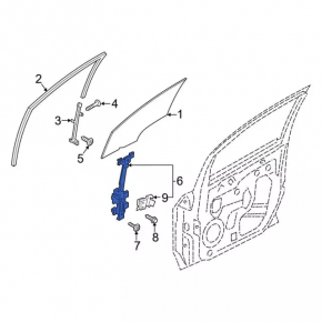 Window lifter with motor front left Ford Ecosport 18-22