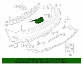 Rear Bumper Bracket Central Ford Mustang mk6 18-23