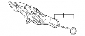Exhaust manifold with catalytic converter Mazda6 09-13 2.5