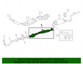 Exhaust line middle part with catalytic converter Toyota Sienna 17-20 3.5 AWD