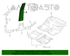 Lower left center pillar trim Jeep Cherokee KL 14-23 black, scratches