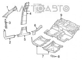 Lower left center pillar trim Jeep Cherokee KL 14-23 black, scratches