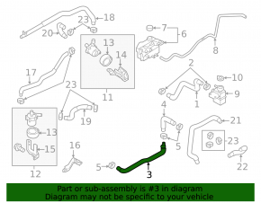 Lower cooling pipe Nissan Leaf 11-12