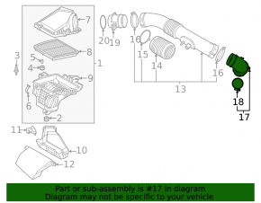 Air intake duct for Kia Sorento 21-25 HEV, PHEV