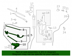 Nissan Ariya 23-25 Windscreen Wiper Linkage with Motor