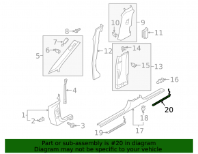 Audi E-Tron 19-23 black, chrome, and illuminated outer rear right door sill plate