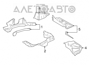 Right underbody protection for Toyota Prius 50 16-18 is worn and dented.