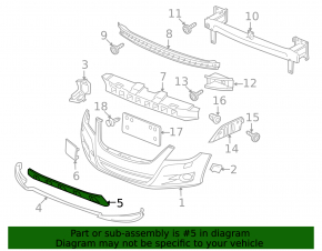 Front bumper lip trim VW Tiguan 12-17 rest