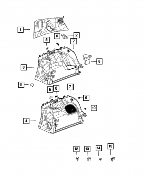 Upper left arch trim Jeep Compass 17-22 for electric door