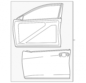 Door assembly front right Toyota Camry v55 15-17 usa, graphite 1H1, butts
