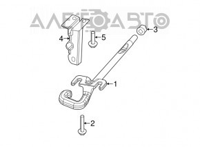 Front bumper hook mount front right Jeep Cherokee KL 14-18 Trailhawk