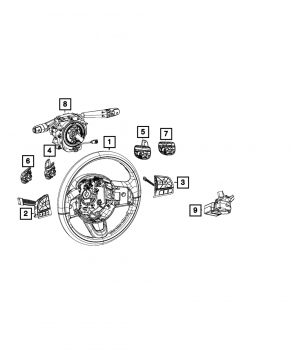 Left steering wheel control buttons Fiat 500X 16-18