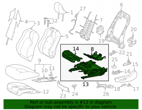 Left driver's seat runner for Toyota Camry v70 18-24 electric, without frame