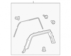 Rear right fender arch trim for Toyota FJ Cruiser 2007-2014