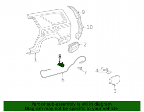 Fuel filler flap release lever Lexus GX470 03-09
