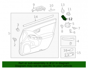 Front left window lift control Lexus CT200h 11-17 with trim