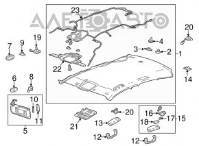 Ceiling trim Cadillac ATS 13- under the hatch gray