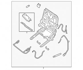 Rear left seat runner, 2nd row, left, Nissan Pathfinder 13-16, mechanical, without frame