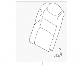 Left rear seat backrest Nissan Altima 19-22 black cloth fwd, dented