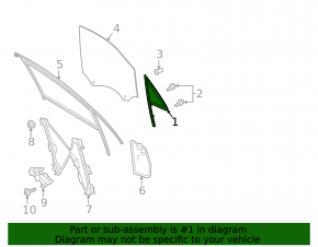 Door glass triangle front left Porsche Macan 15-18