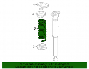 Rear left spring Mercedes C-class W205 15-21 stiffness 1 green, 1 gray
