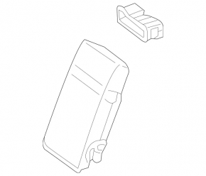 Rear seat armrest, 2nd row, Mercedes GLC 16-22, black leather