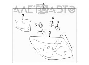 Left outer fender light Mazda3 03-09 HB rest