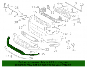 Front bumper lip Ford Focus mk3 15-18 rest structure, dented, worn