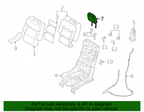 Ford Explorer 20-25 right rear headrest, black leather
