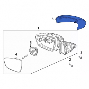 Left side mirror cover for Ford Escape MK4 20-25 without turn signal, structure