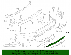 Rear bumper center lip for Land Rover Discovery 21-23 rest.