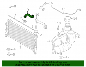 Lower cooling hose BMW X1 F48 20-22 B46