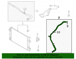 Lower cooling pipe Kia Niro 19-22 EV