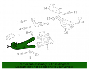 Rear right longitudinal control arm Lexus RX350 RX450H 10-15