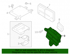 Bracket for the control unit of the towing hitch, hook Audi E-Tron 19-23