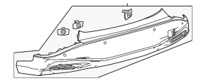 Lexus RZ 23-26 bare rear bumper with parking sensors