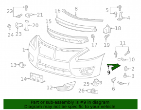 Front bumper mount, right main, Nissan Altima 13-15