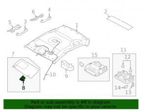 Driver's visor mounting hook Hyundai Elantra 21- gray