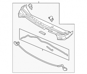 Windscreen wiper grille plastic Kia Forte 4d 14-18
