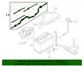 Battery cable through the entire body of Audi A4 B9 17-25