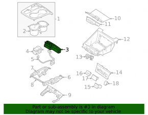 Hyundai Tucson 22-26 center console button block for parking sensors, heated and cooled seats, heated steering wheel, and hill descent control, scratches
