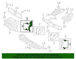 Lower right radiator deflector for Ford Escape MK3 13-16 2.0T