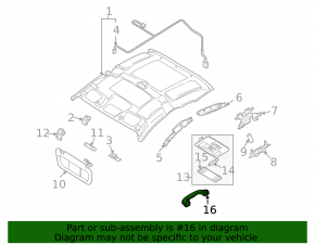 Front right ceiling handle for Mazda3 03-09