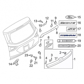 Emblem inscription TITANIUM tailgate Ford Escape MK3 13-
