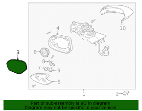 Right mirror element for Lincoln Corsair 20-26